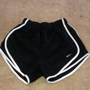 womens athletic nike shorts black and white
